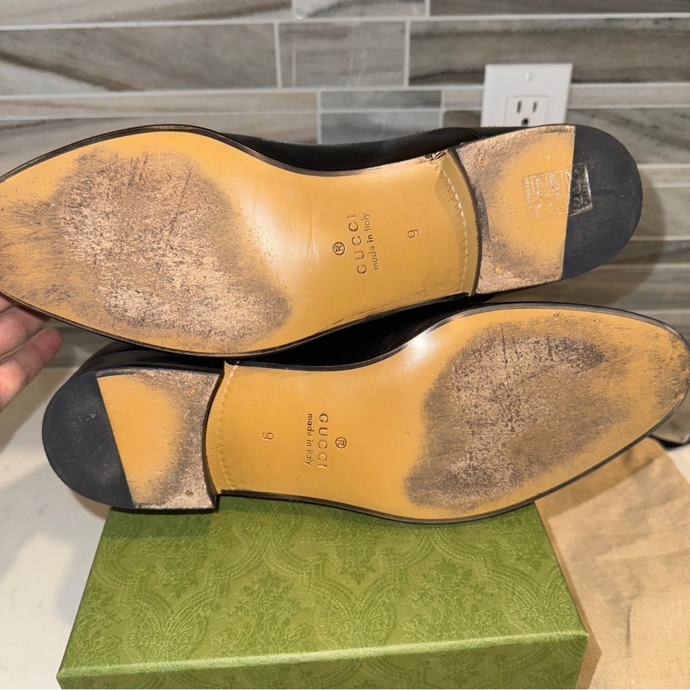 Gucci Men’s Adel Double G Black Leather Dress Shoes Oxford US 9.5 | EU 43 | UK 9 - Picture 4 of 7